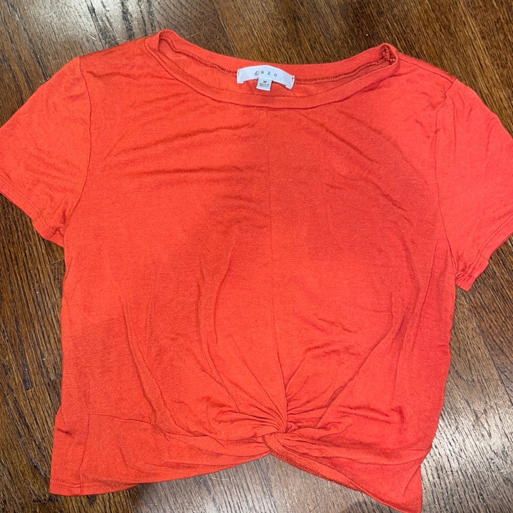 Cropped, lightweight, orange top!